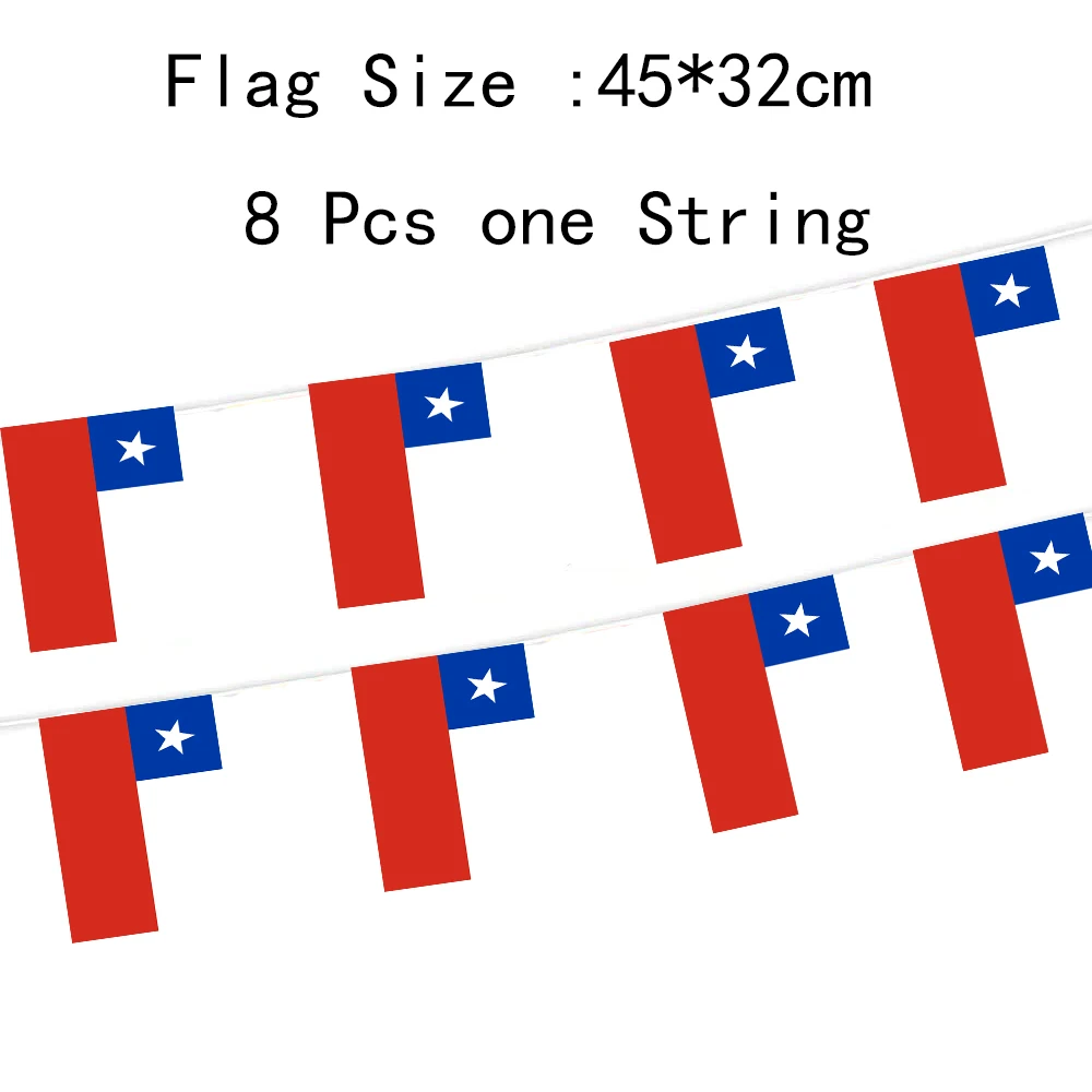 Directly Delivery 100% Polyester Bunting String Chile Flags