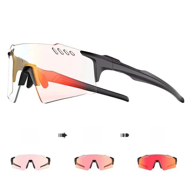 AliExpress SCVCN UV400 Photochromic Cycling Glasss Sports Running Sunglasses Men Outdoor Drving Bicycle Goggles MTB Eyewear 1 Lens