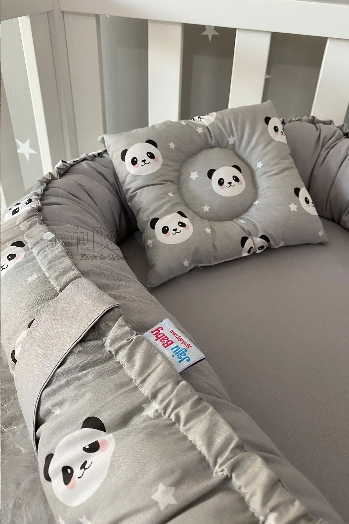 Handmade Gray Panda Luxury Design Orthopedic Babynest