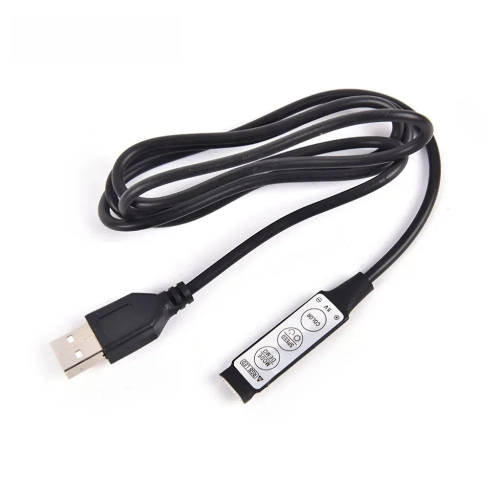 0.5m 1m RGB contrôleur 5V USB connecteur câble 4pin ligne variateur 3 touches pour 5V 5050 2835 RGB LED bande ruban TV rétro-éclairage lumière