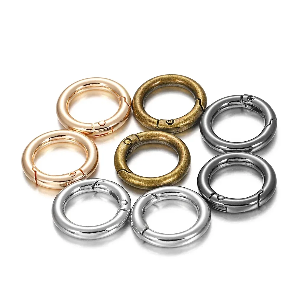 5 sztuk metalowych zapięć sprężynowych O Ring Otwierany karabińczyk Brelok do kluczy Klipsy do torebek Hak Łańcuch dla psa Klamry Złącza do samodzielnego tworzenia biżuterii — zdjęcie 2