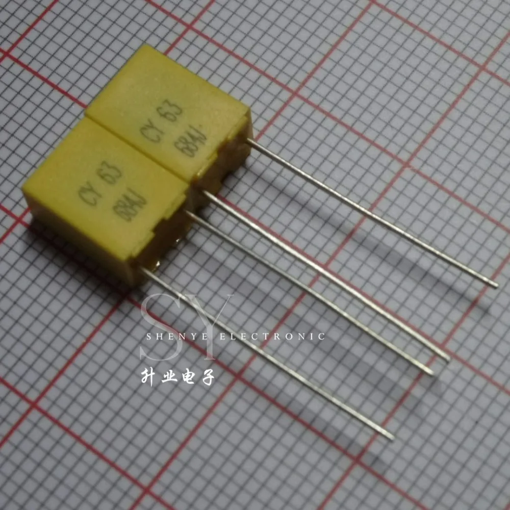 10pcs/lot 0.68uf 63V 680nf u68 684 J Brand New 5mm Film Capacitor