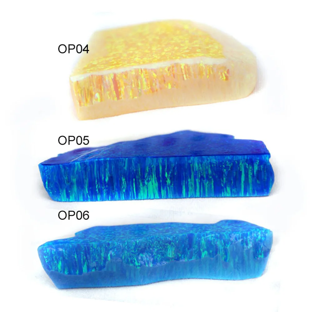 Synthetic Opal Faceting Rough Lab Created Block Fire Opal Raw Stone for Gem Cutting - Various Sizes - Wholesale Price view 4