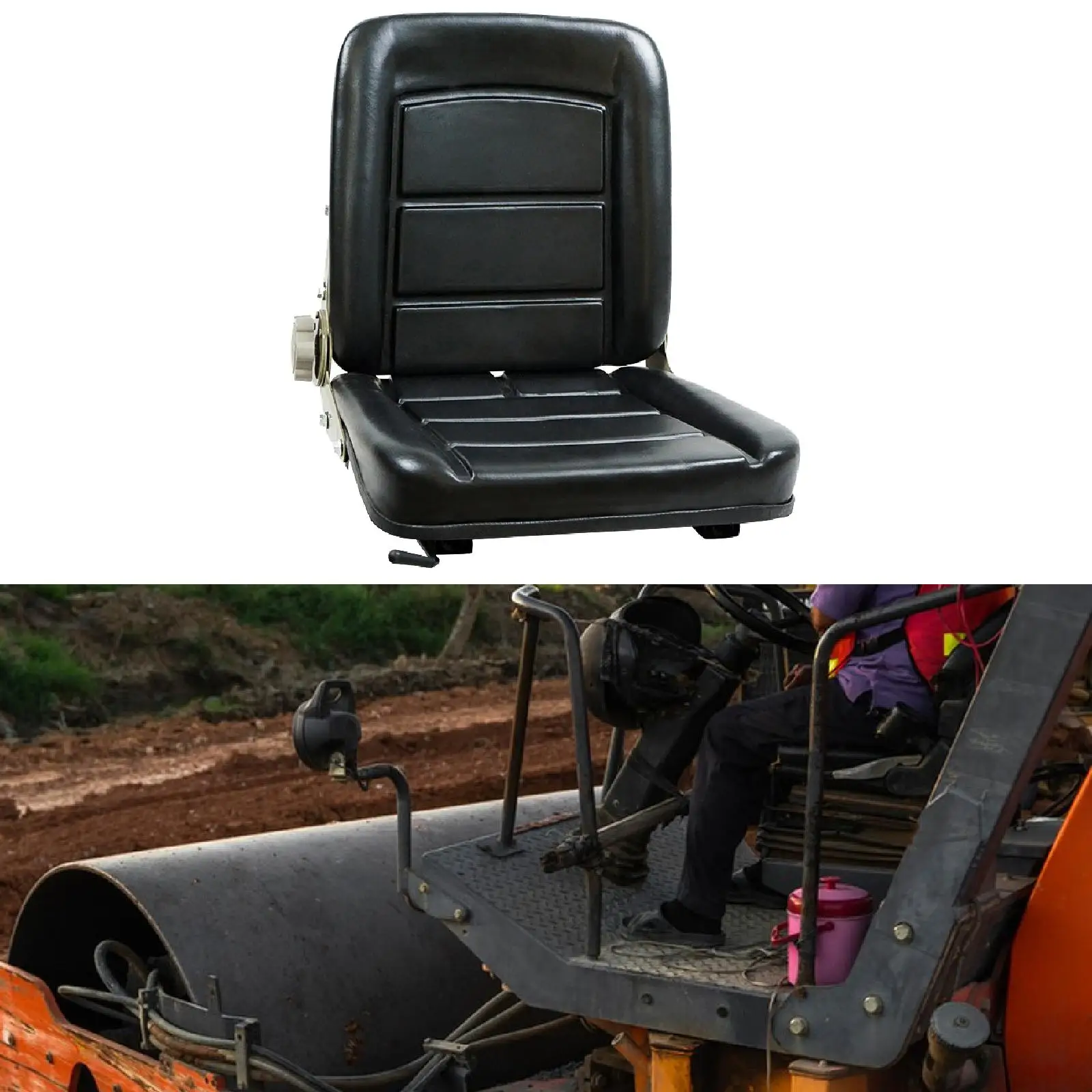 Universal Forklift Seat Replacement Adjustable Reliable Tractor Seat for Scrubber Loader Bulldozer Scrubber Riding lawn mower