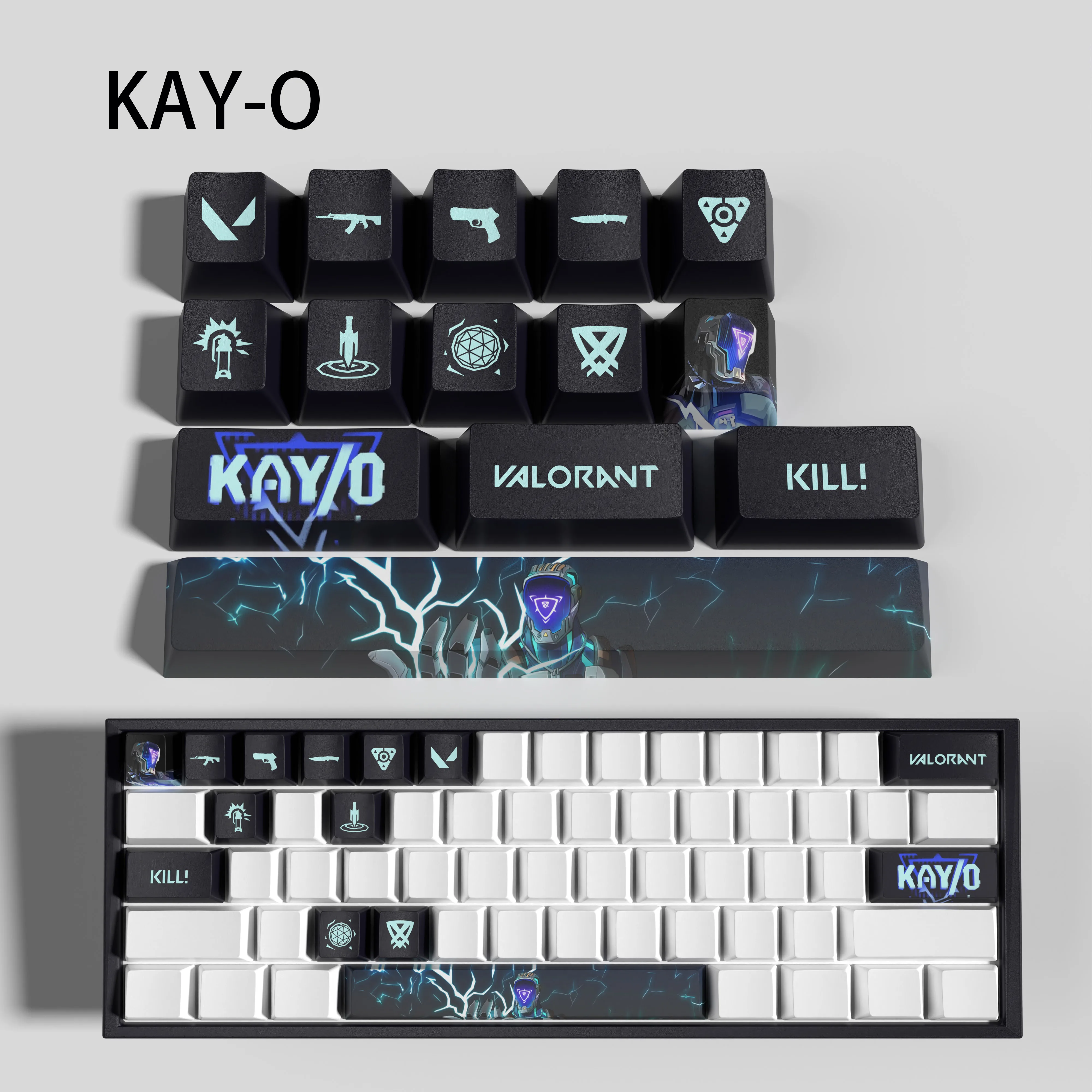 kayo New design Valorant keycaps  OEM Profile 14keys MINI SET PBT dye sub keycaps