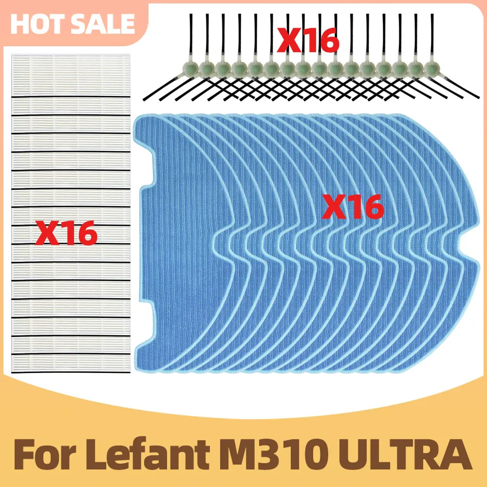 Kompatibel für Lefant M310 Ultra Staubsauger-Ersatzteile Seitenbürste Filter Mopptuch Ersatz-Zubehör