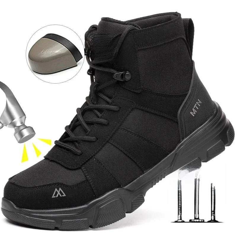 Lichte ademende veiligheidsschoenen voor heren Stalen neus Anti-smash werkschoenen Anti-lek Onverwoestbare veiligheidslaarzen voor mannen - afbeelding 2
