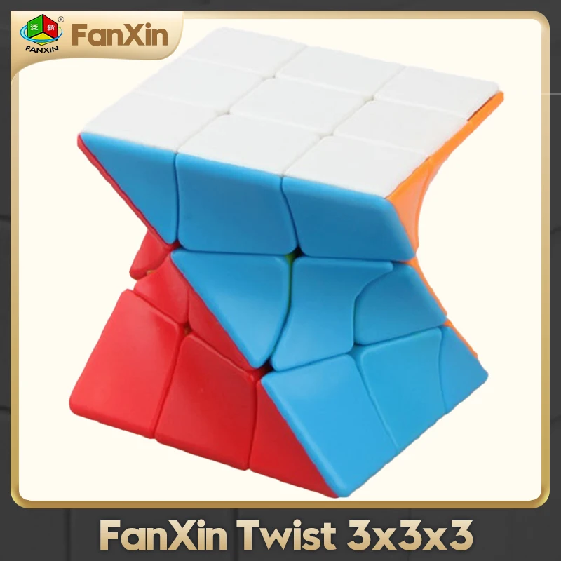 [Fanxin Twist 3x3 Cube] Solid Color Irregular Shape Creative Smooth Stress Relief Puzzle Toy for Children