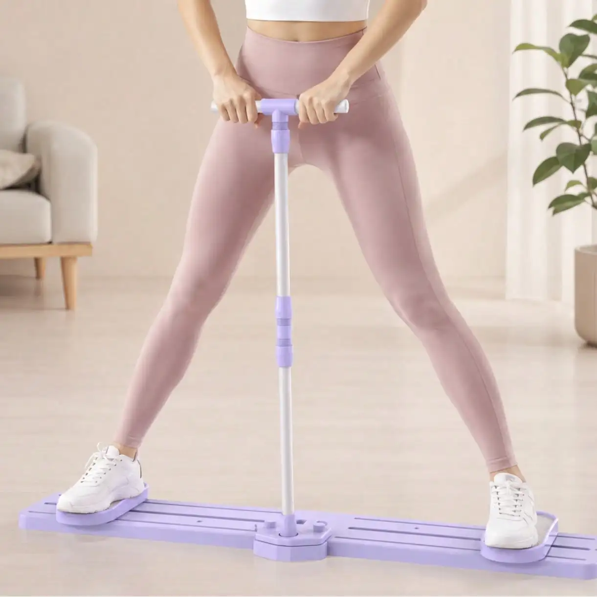 Multifunctionele ski-trainer voor thuisgebruik, om de benen te verstevigen, voor de training van de bekkenbodemspieren, als herstelapparaat na de bevalling, fitnessapparaat.