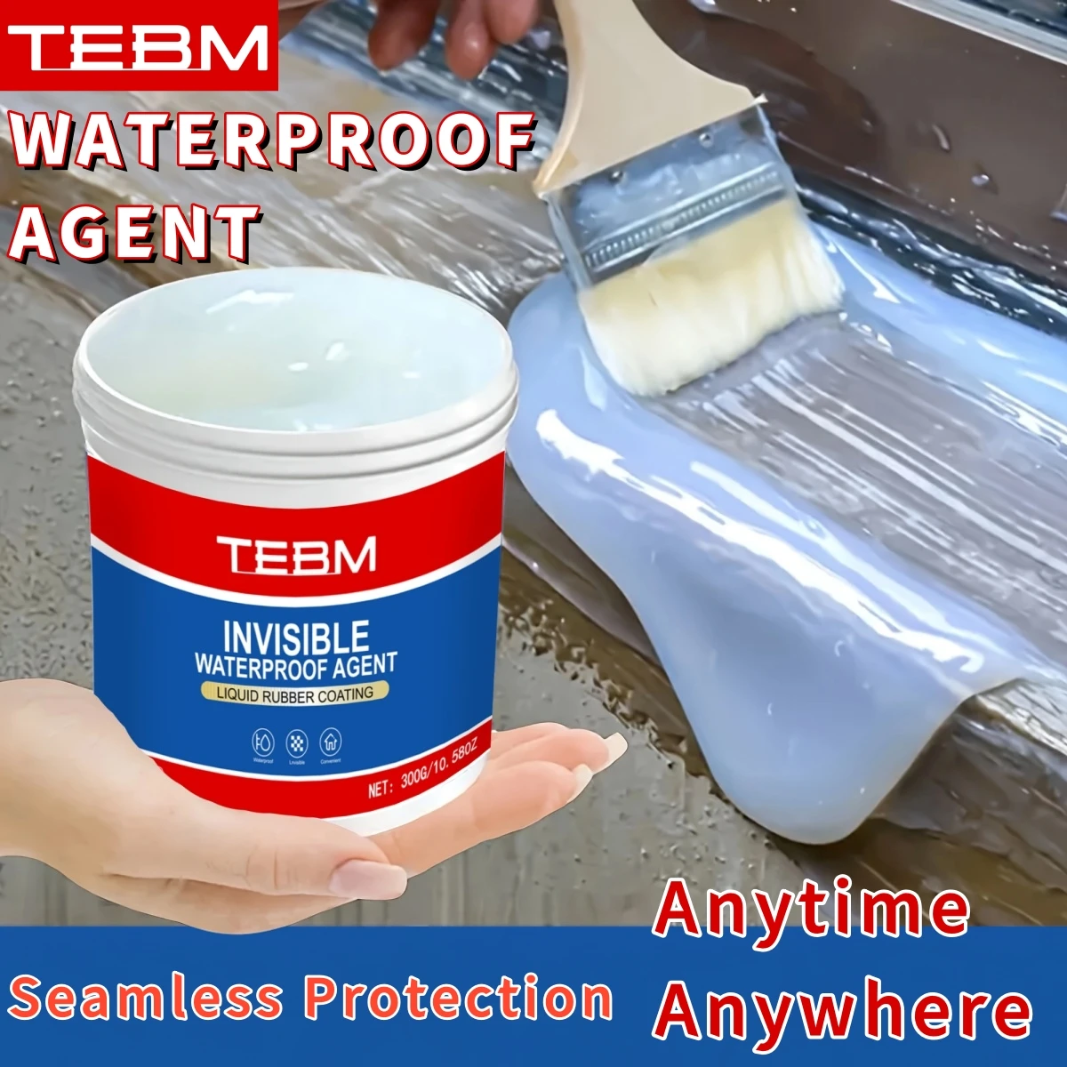 Multi-purpose invisible waterproof sealant with a transparent insulating coating, suitable for leak repair in bathrooms, balconi