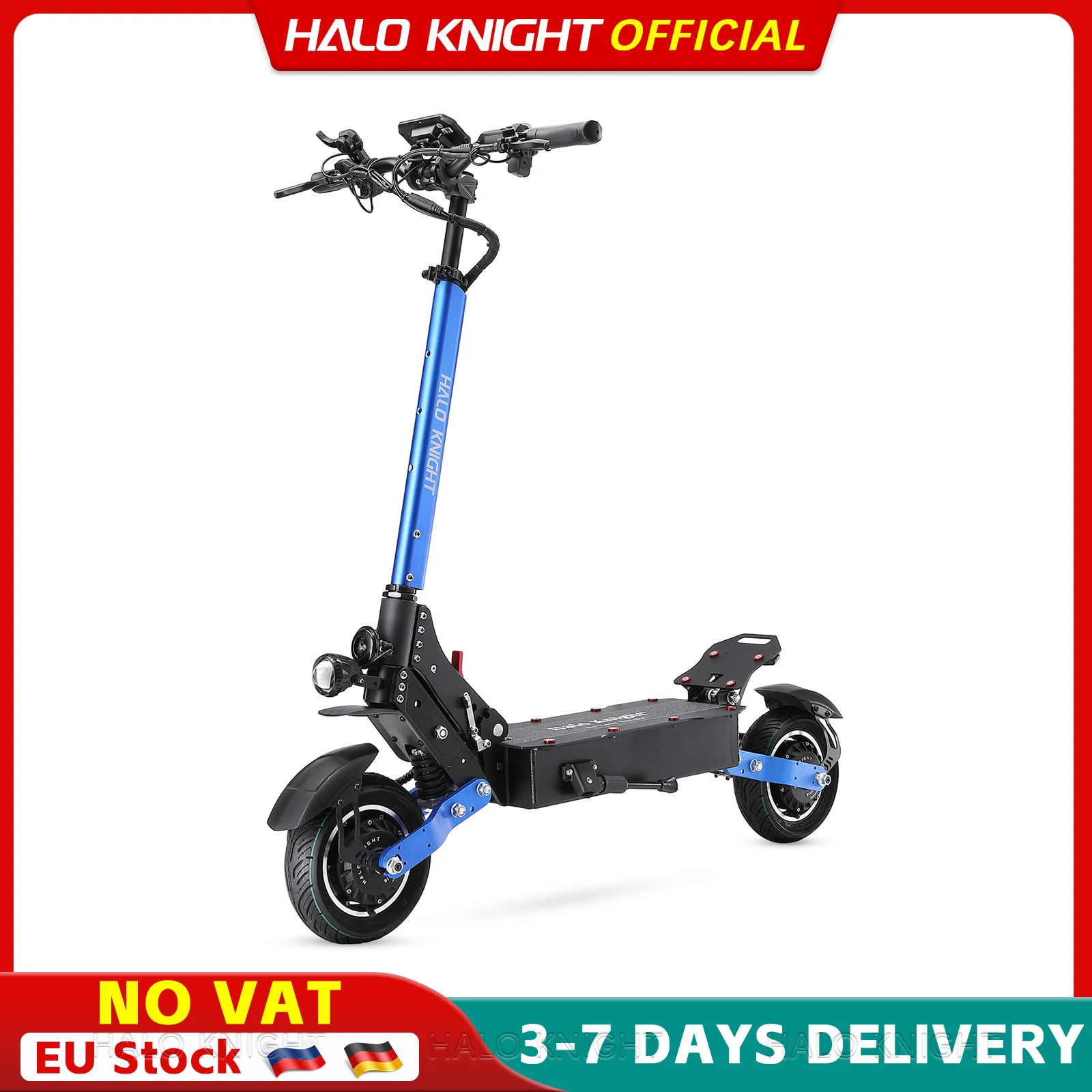 Trotinettes électriques puissantes HALO KNIGHT T108, double moteur, 52V 2400W 28.8Ah, trottinette électrique rapide 65 km/h, trottinette électrique pliable pour adultes