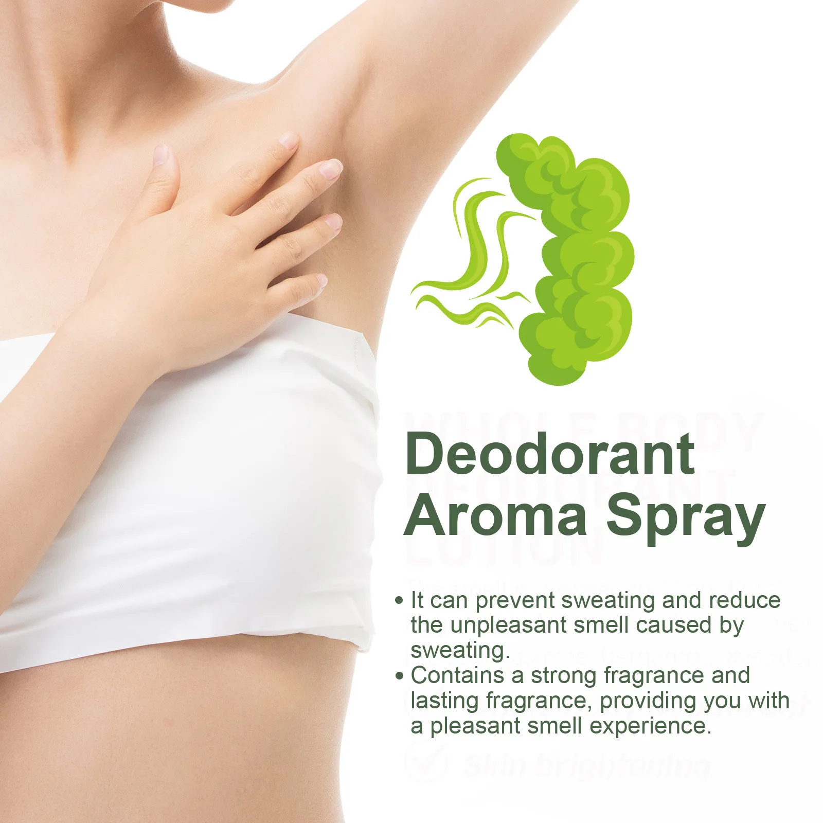 Rimozione degli odori del corpo odore delle ascelle deodorante eliminatore degli odori delle ascelle Spray antitraspiranti profumo a lunga durata Spray per il corpo 60ml