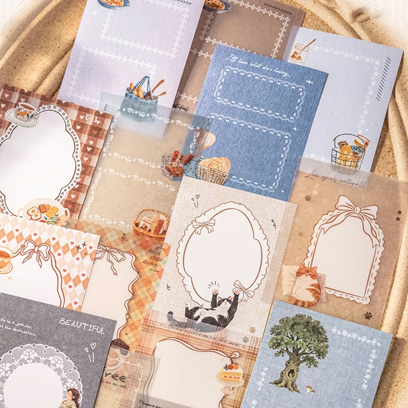 

Mr.Paper 16Pcs/Book Light Sleep Manuscript Series Healing Hand-Drawn Base Sticker Pack for Journal Scrapbook DIY Handbook Decor