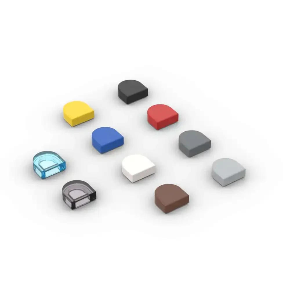 MOC-décennie s de construction demi-cercle pour enfants, kit de briques arc-en-ciel, cadeaux d'anniversaire, 24246 rond, 1x1, 10 pièces