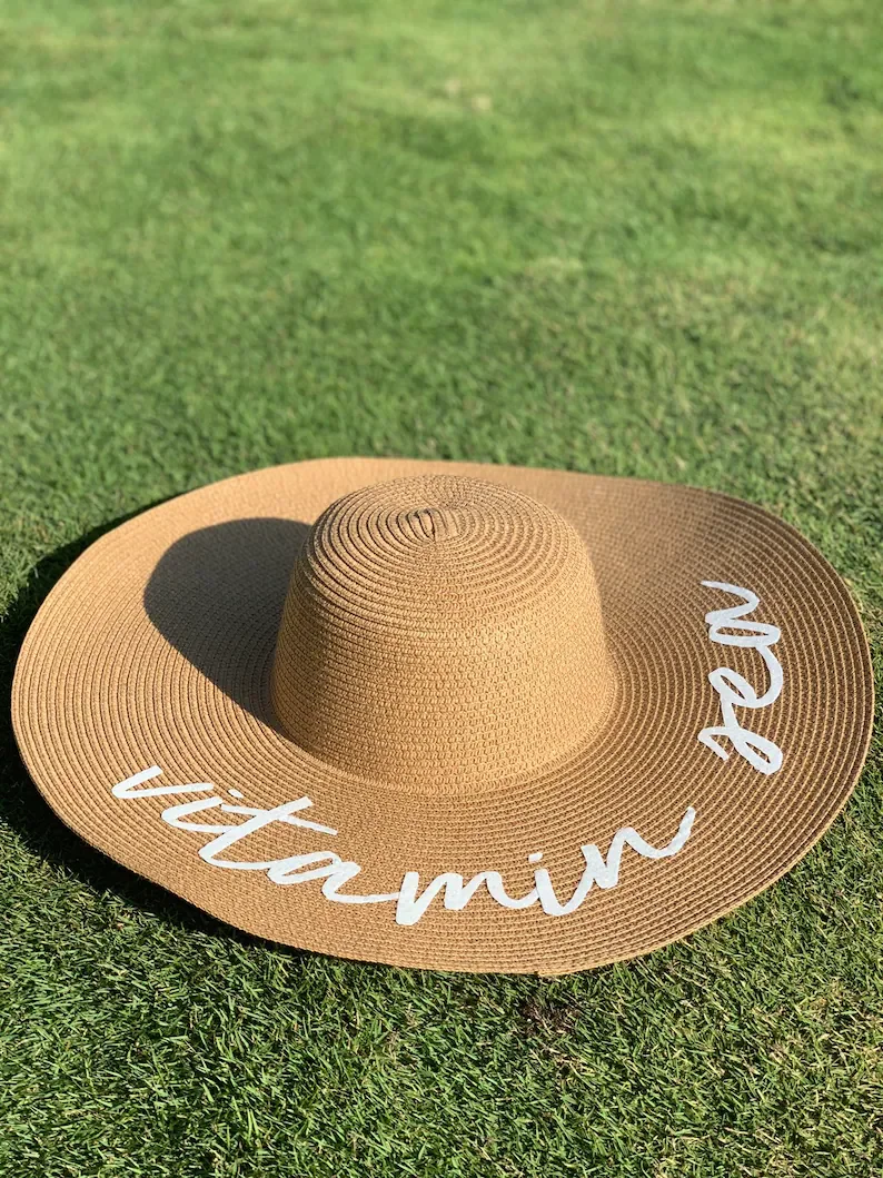 Personalized Floppy Beach Hat Custom Name Bachelorette Hat Floppy Hat with Name Wedding Favor Gifts Bridal Hats Honeymoon Gifts