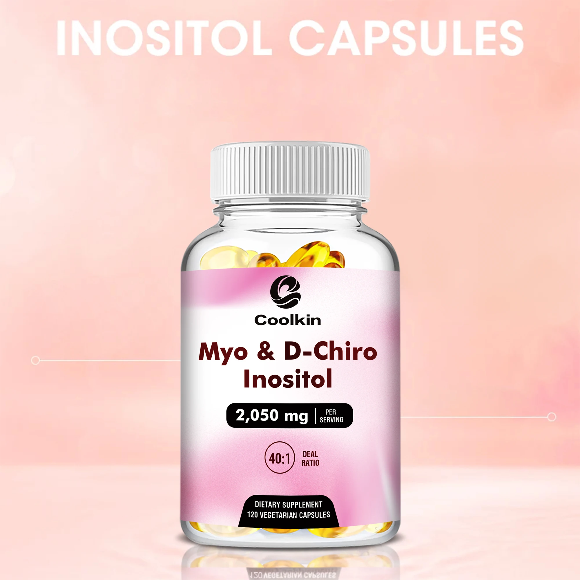 Myo & D-Chiro Inositol Capsules - Supports Ovarian Function,Hormone Balance,Fertility Supplements for Women - 120 Capsules
