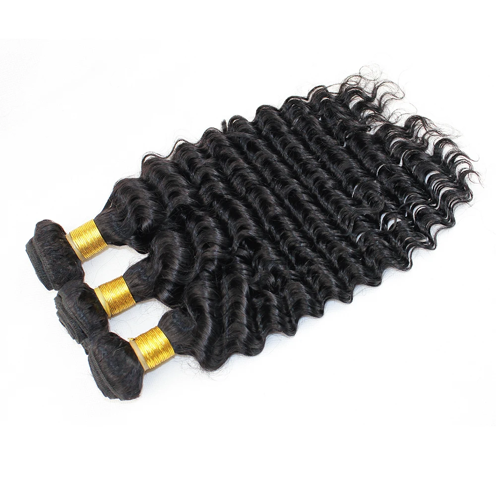 Gemlong 100% Human Hair Deep Wave Bundles Original Human Hair Extension For Black Women 10-30 Inch 100 Raw Virgin Human