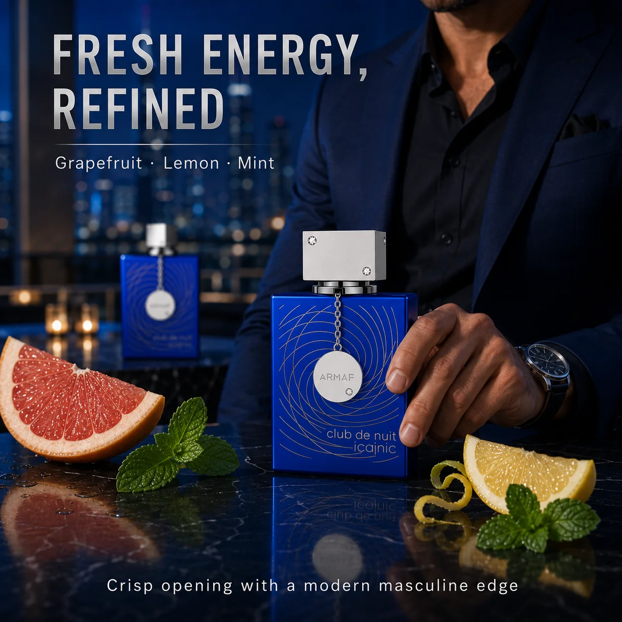 ARMAF Club de Nuit Iconic Eau de Parfum for Men, Fresh Citrus Mint Spicy Amber Woody Fragrance with Incense, Cedar and Sandalwood, Single Bottle view 5