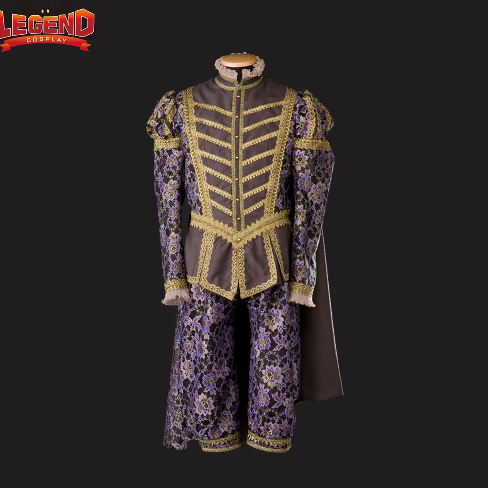 Queen Elizabeth Tudor Period Men Costume Purple Renaissance Medieval Tudor Costume Royal Prince Cosplay Henry Viii Costume Suit