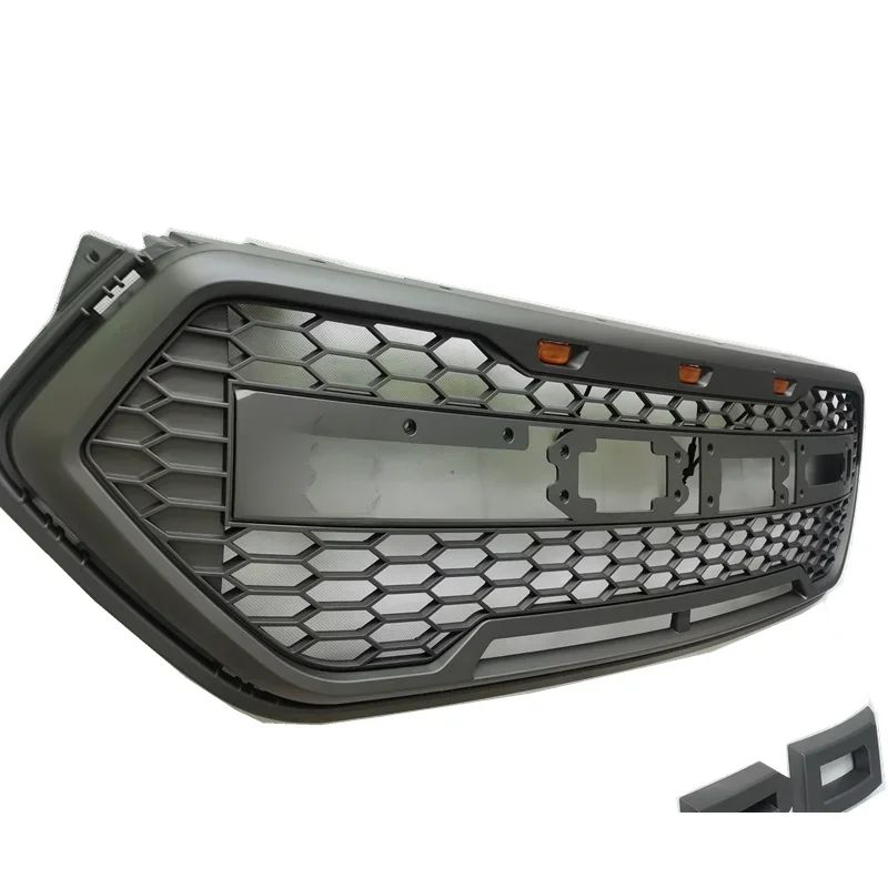 Calandre noire brillante/mat pour 2017 2018 2019 Grilles de course Ford Esacpe Kuga avec lumières mise à niveau F-150 Grille de style Raptor