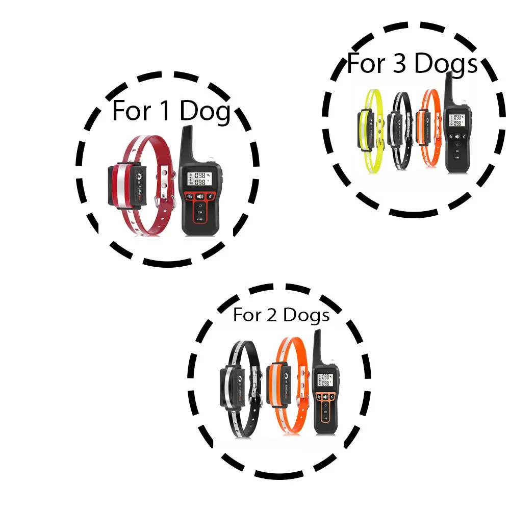 

For 1/2/3 Dogs 1000M Remote Control With Beep Vibration & Shock Bark Stopper Dog Training Device