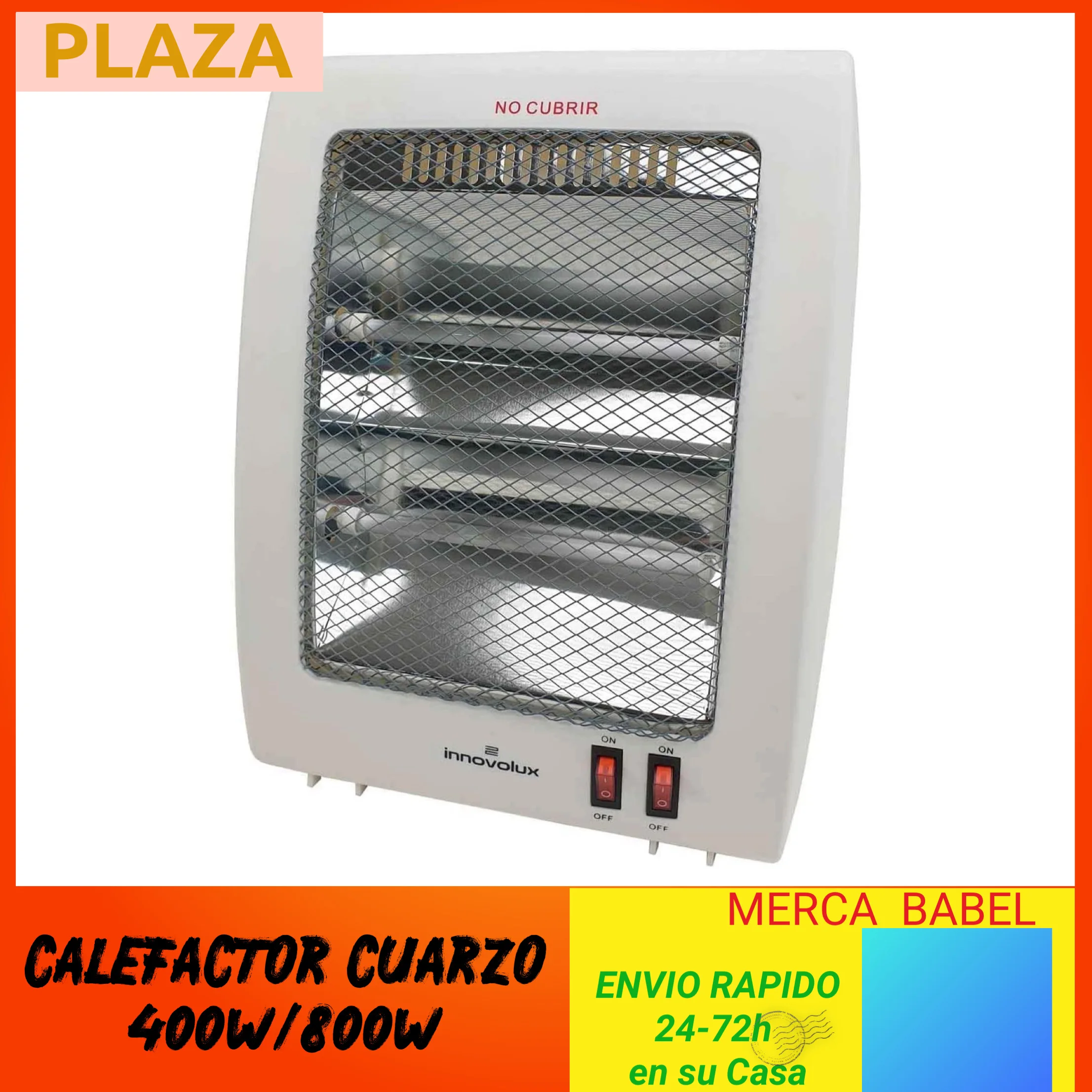 Lightweight quartz stove-bathroom heater-portable low consumption heater-adjustable thermostat-2 power 400/800w-anti-roll and overheating security system