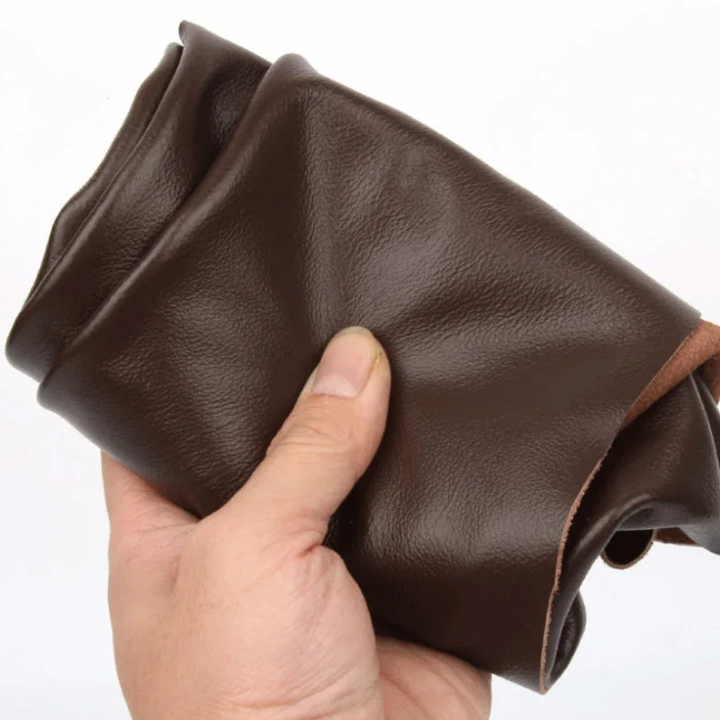 Cuir de vache marron à grain véritable, qualité A, cuir véritable de vache souple, peau de veau, épeautre entier pour gants et vêtements