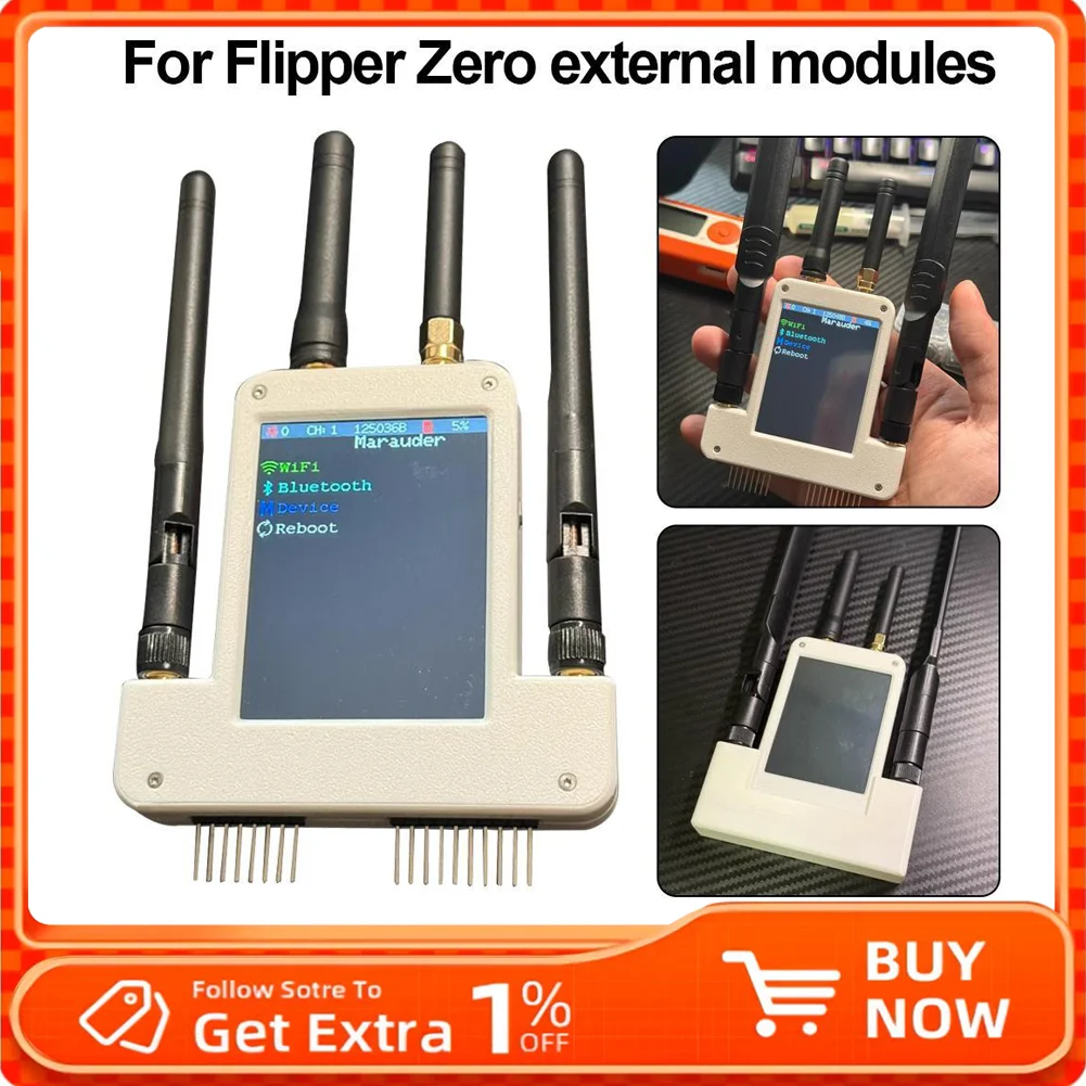 

Плата расширения Flipper Zero 4 в 1, радиочастотный модуль 433 м + модуль Esp32s2 + GPS-модуль + 2,8-дюймовый экран, 800 мАч по индивидуальному заказу