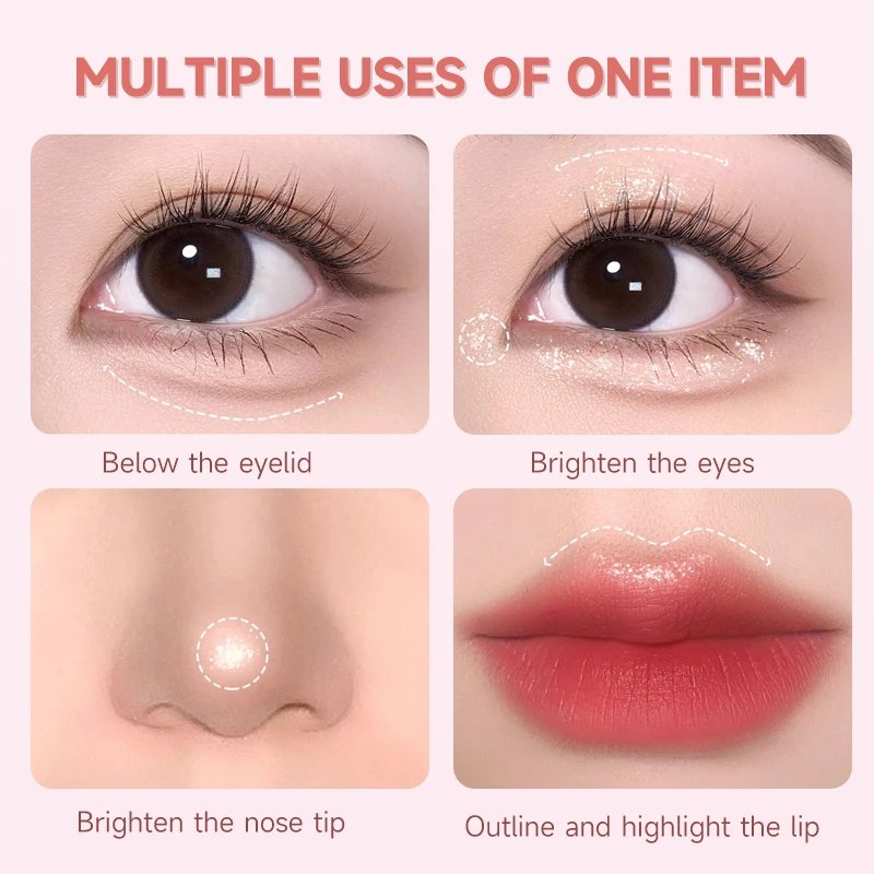 قلم ظلال عيون 2 في 1 وعصا تمييز تحت العين، قلم تفتيح العين غير لامع ولمعان، قلم دودة القز، يدوم طويلاً، غير لزج #2