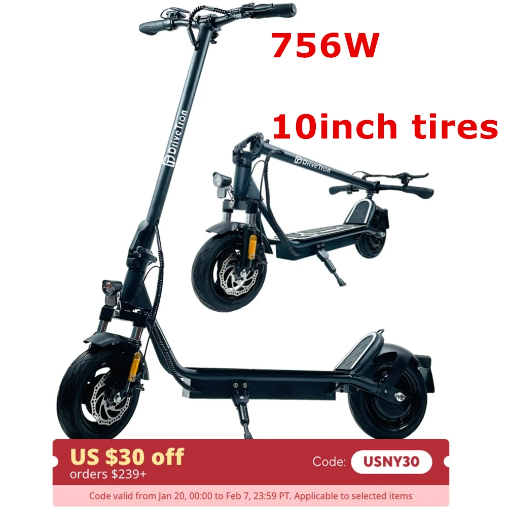 

USA Mexico Warehouse DT01 Adult 10inch Tubeless Tires 30km/h Max Speed 18.6mph 30KM Long Range 36V 13Ah 800W Electric Scooter