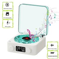 Retro Wireless Speaker Bluetooth 5.0 Stereo Music Player With Built-in White Oise 3D SuperRound Mode Wave Record Player