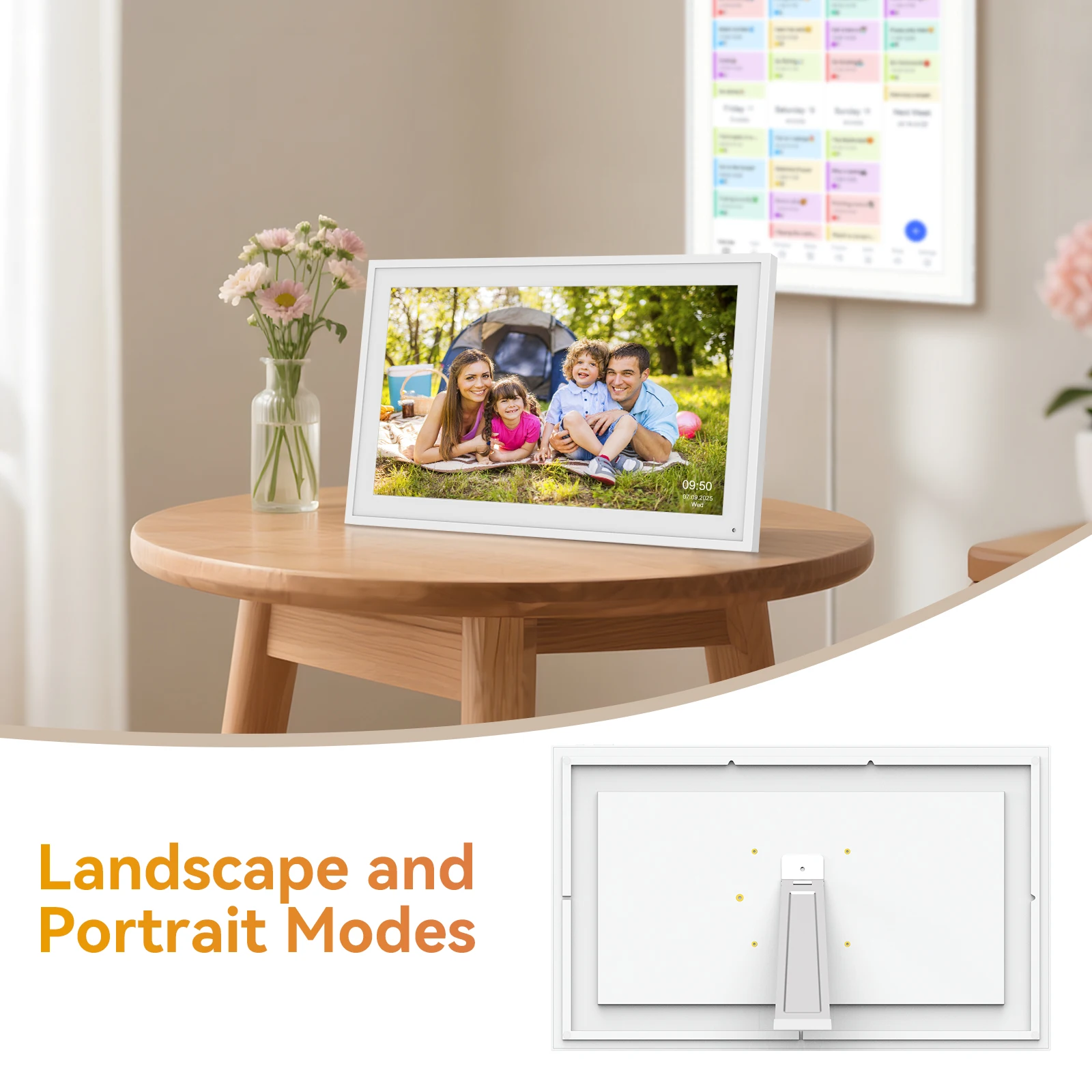 Kingrid P15 15,6 Zoll WLAN Smart Digitaler Kalender, Mahlzeiten- &Aufgabenplanung, Belohnungen für Kinder, Wi-Fi, Google/iCloud-Synchronisierung, 32GB Wand-Touchscreen Smart Elektronischer Kalender mit App-Steuerung – Detail 9