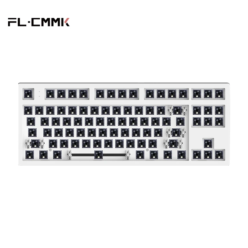 Esports Mk870 Kit de Teclado Teclado Mecânico Tecla Completa Hot Swap Rgb Faça Você Mesmo Personalizado Single-three-mode Acessórios fl ·