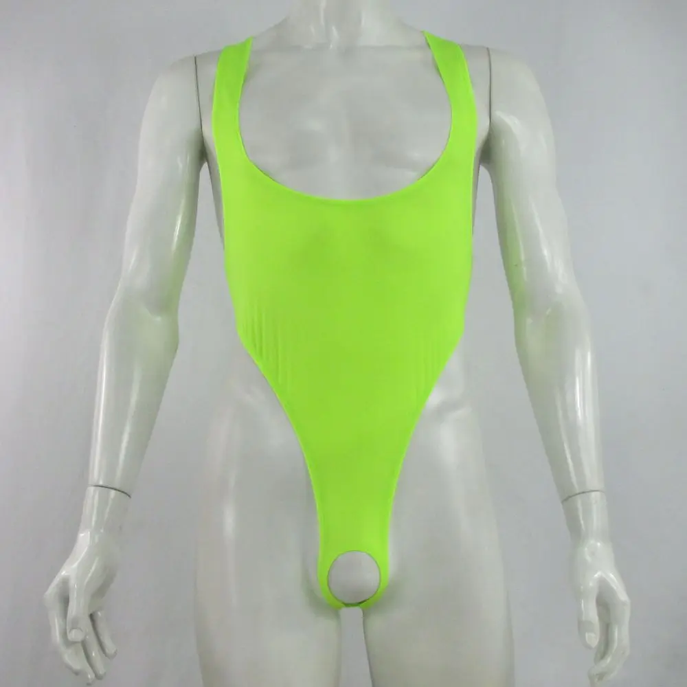 Mens G3912 bodysuit Thong Leotard Nylon spandex Open Crotch High Cut new style Silky Thin Jersey