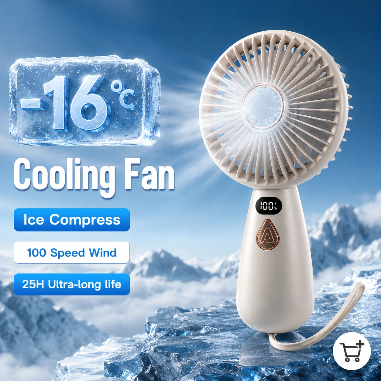 

1pc Unisex Mini Hand-Held Fan, Battery Powered (Batteries Not Included), Portable Cooling Summer Fan, Simple Solid Color Design Suitable For Home, Study, Office, Outdoor And Daily Use,Holiday,Travel