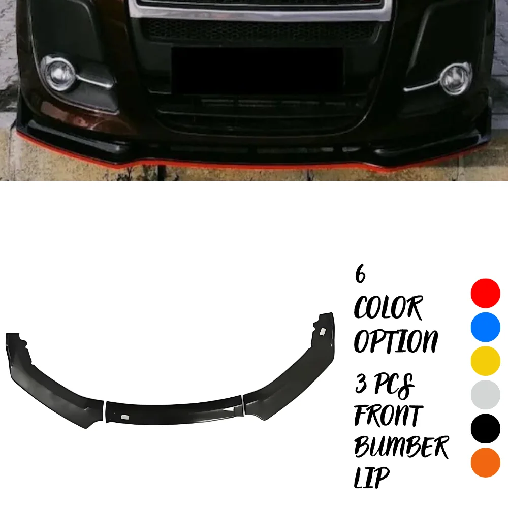 3 Pcs Front Bumper Lip For Fiat Doblo 2010 2015 Body Kit Car Accessories Spoiler Splitter Diffuser Flap Bumper Exterior Parts