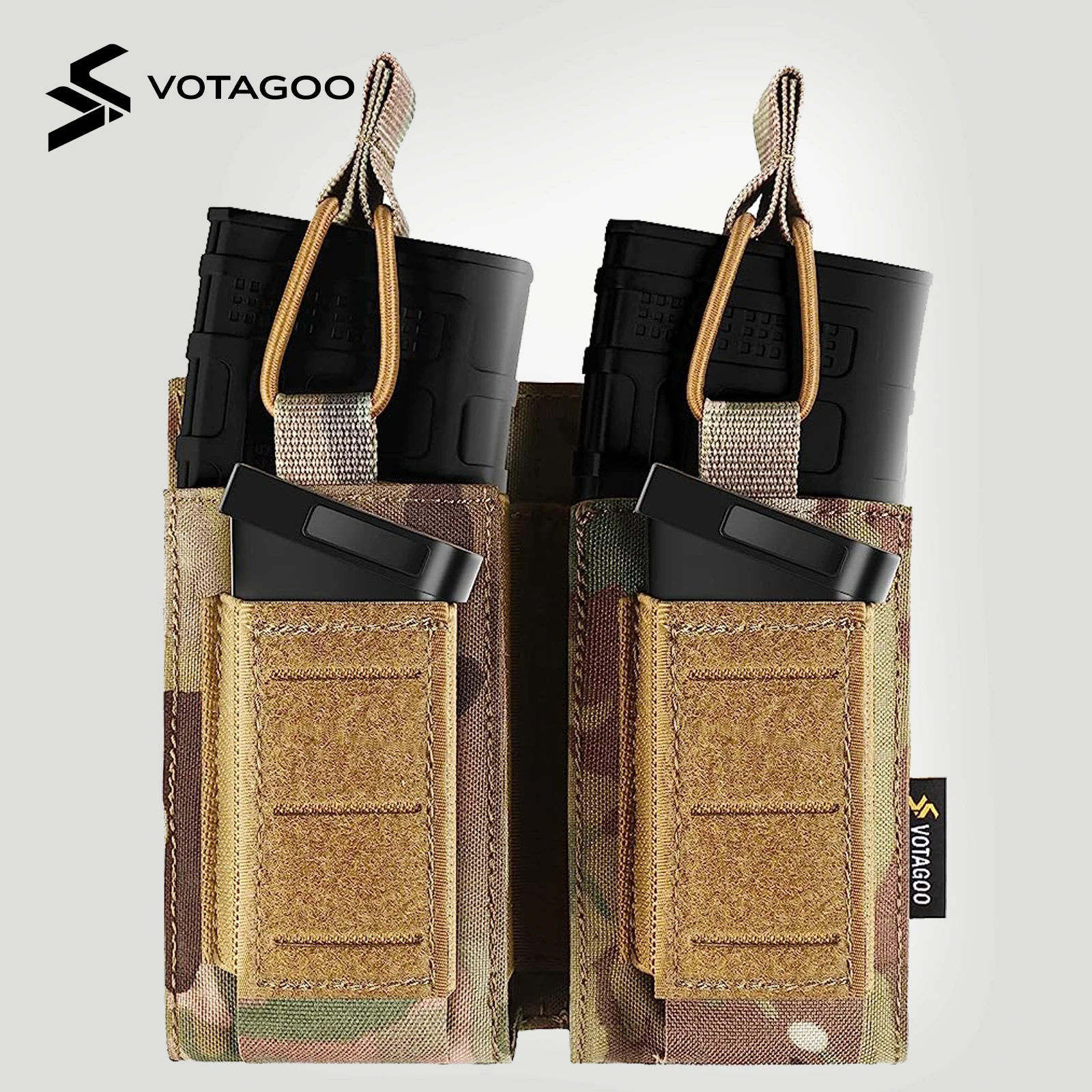 

Molle Mag Pouch 5.56mm 9mm Open-Top Magazine Pouch Single/Double/Triple Elastic Magazine Pouch Combo for Pistol and Rifle