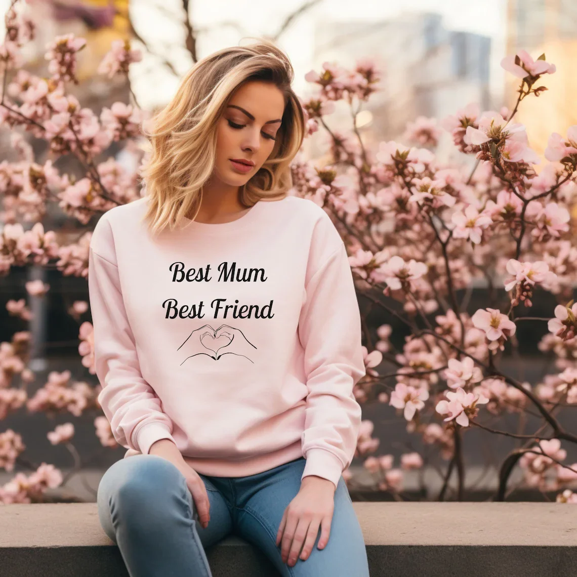 Sugarbaby Best Mum Best Friend Sweatshirt Long Sleeved Fashion Cotton Jumper Crewneck Sweater Unisex Casual Tops Drop Shipping