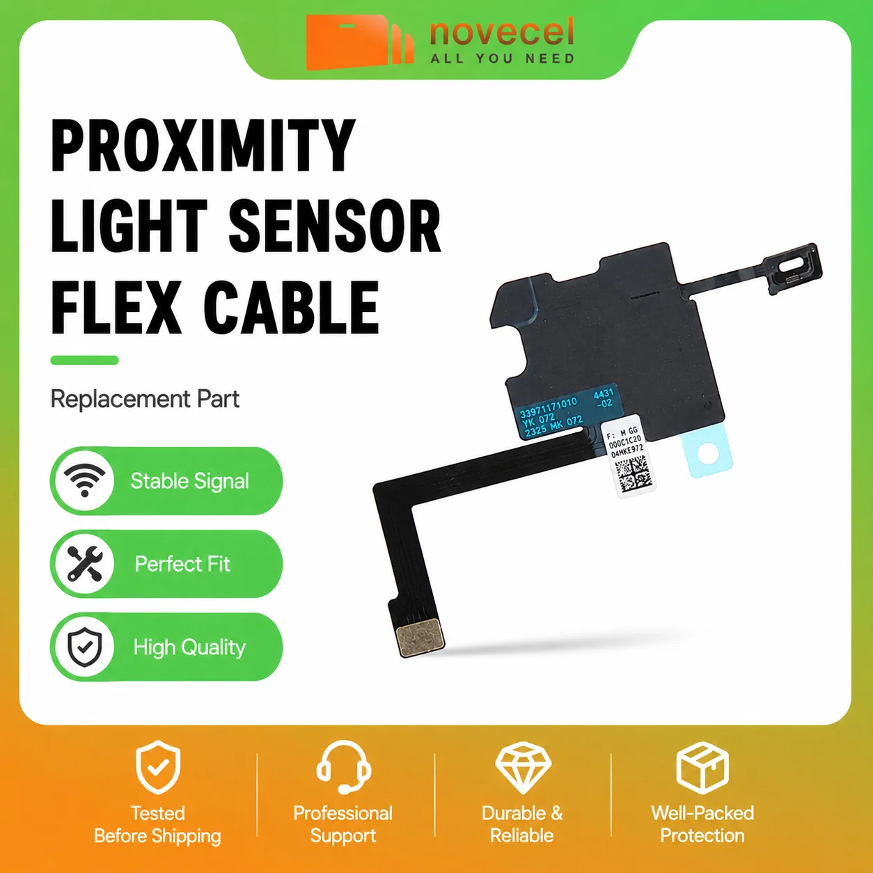 ORI Light Sensor Proximity Flex Cable for iPhone  13 14 15 Mini Pro Max 16 Plus 15 ProMax 17 Air Parts Replacement No Earpiece