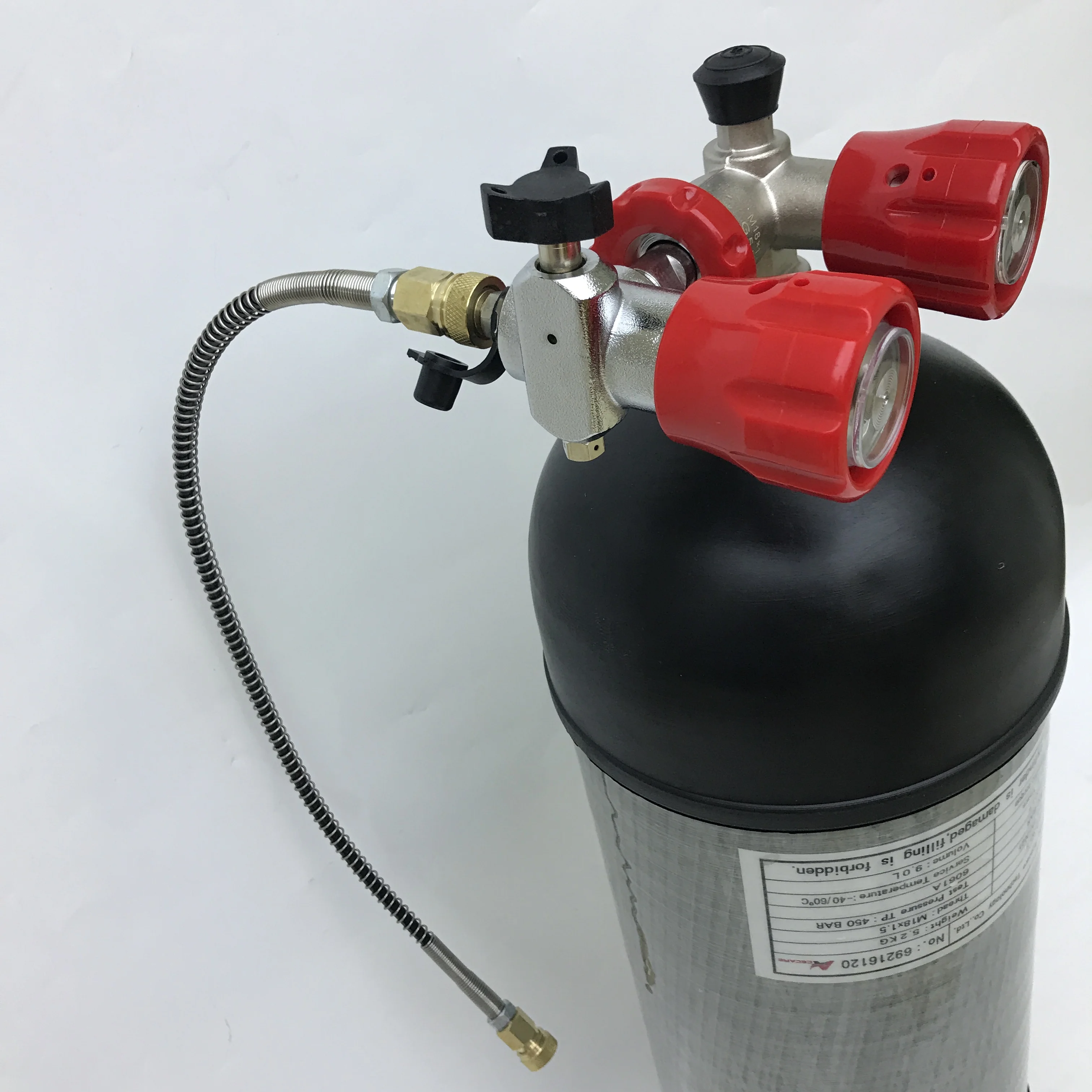 Acecare 9l scuba 4500psi Kohle faser zylinder 300bar hpa Taucht ank Gummistiefel ventil Tankstelle scba Tauchen Brandschutz