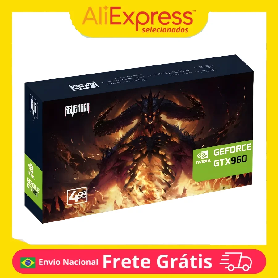 Placa De Video Geforce Gtx 960 4gb Ddr5 128 Bits Revenge Nvidia Pc Gamer Jogos Grafico para Computador DO BRASIL ENVIO IMEDIATO