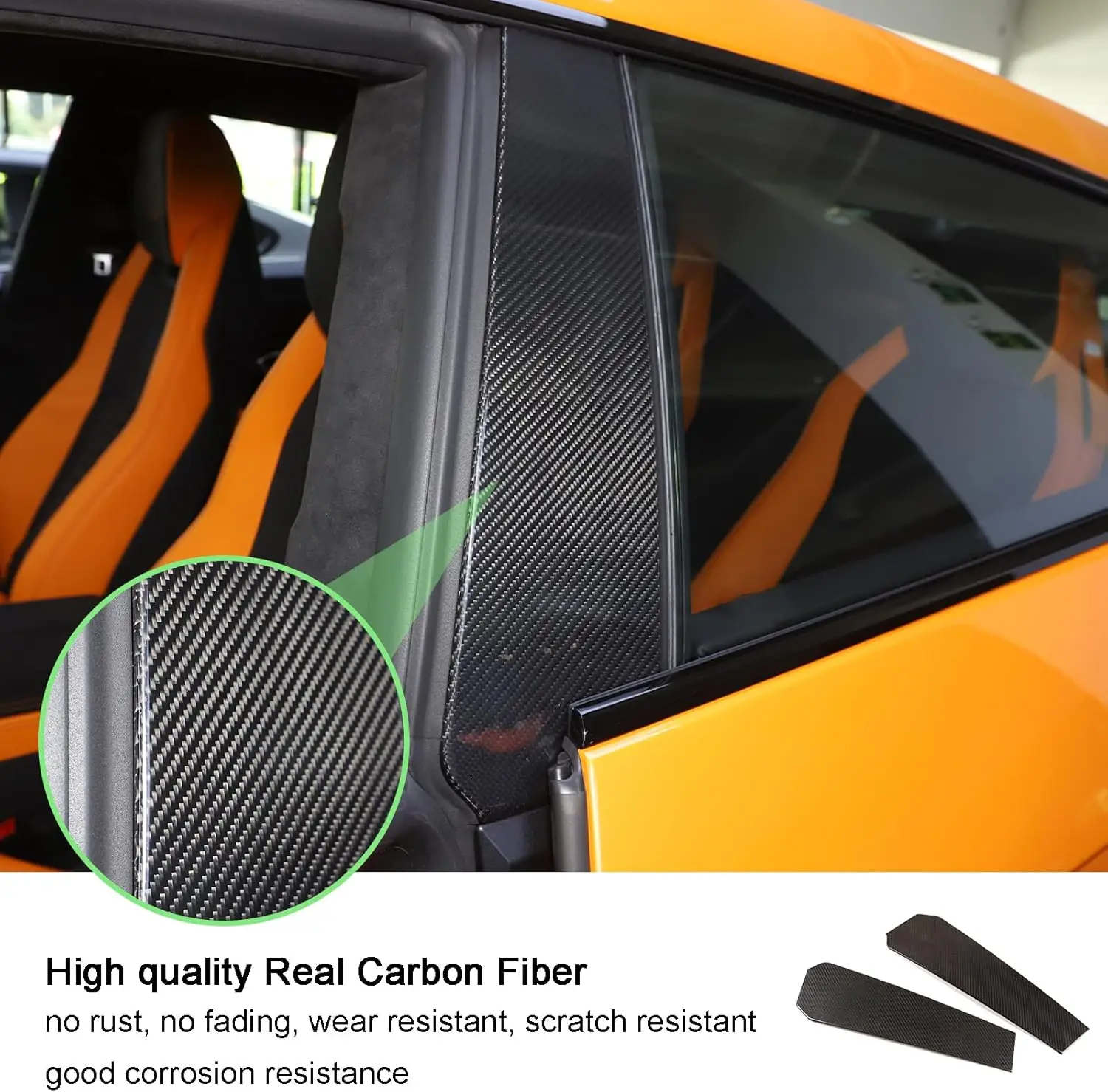 

Carbon Fiber Car Exterior Window Center Pillar Post Trim Cover For Lamborghini URUS 2018-2023 Styling Protection Accessories