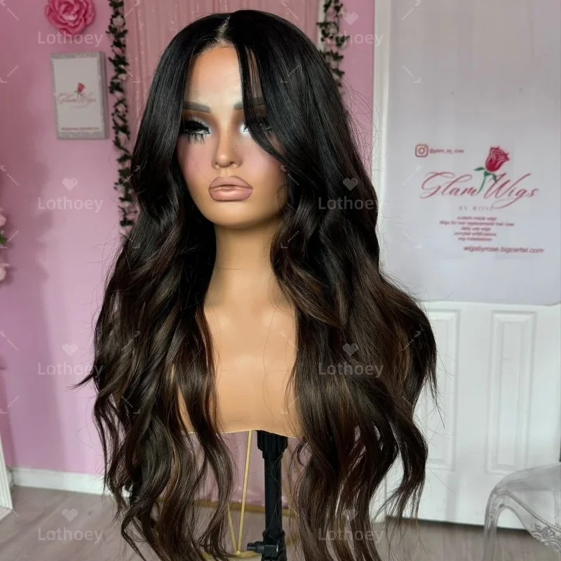 باروكات شعر بشري ريمي 100%، شعر بشري مموج طبيعي، بني رمادي، تسليط الضوء على شعر بشري بدون صمغ للنساء