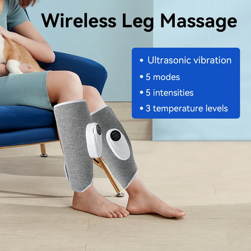 Nuaer-Wireless Smart Calf and Leg Air Pressure Massager, Promotes Blood Circulation, Muscle Relaxation, Lymphatic Drainage 2023