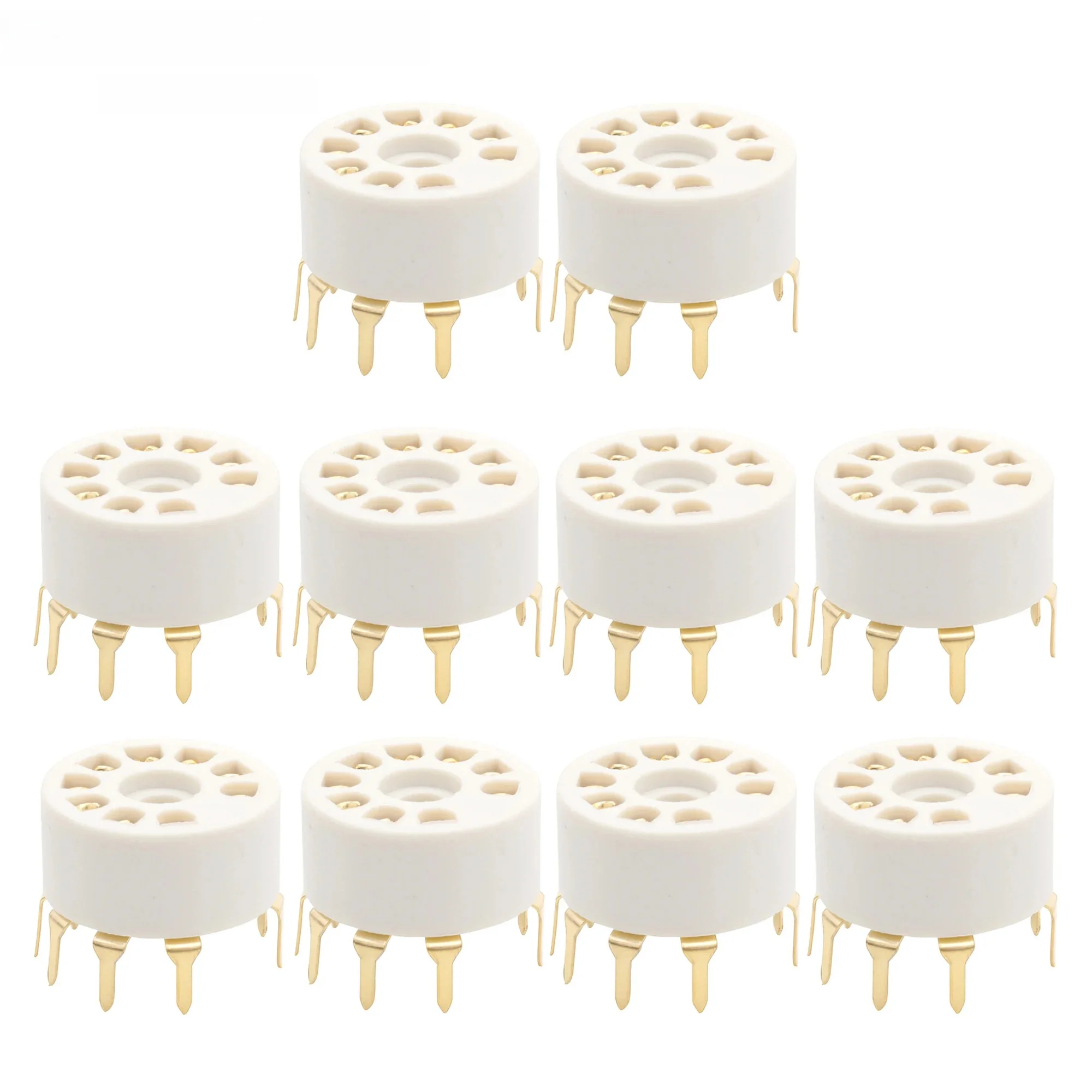 10 sztuk do montażu pcb z tworzywa sztucznego 9pin rura próżniowa gniazdo dla 12AX7 12AT7 12AU7 EL84 6N1 ECC82 ECC83 ECC81 w stylu Vintage Hifi Audio wzmacniacz rurowy DIY — zdjęcie 2