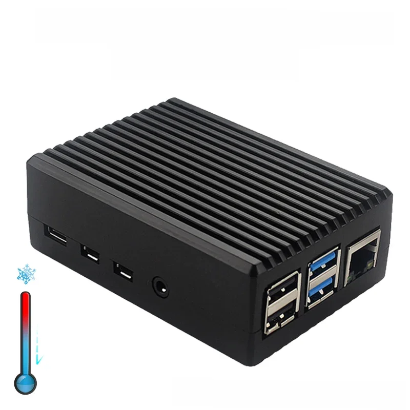 Aluminium behuizing voor Raspberry Pi 4 Black Box Metalen omhulsel Passieve koelingbehuizing voor Raspberry Pi 4 Model B - afbeelding 2