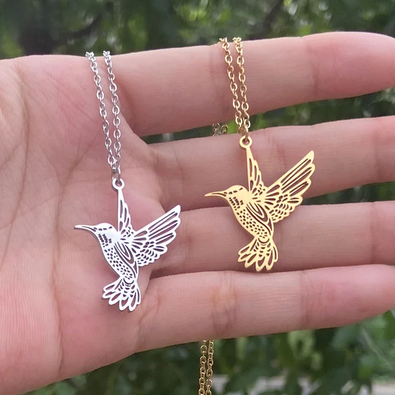 SMJEL Wild Dieren Ketting Roestvrij Staal Kolibrie Kettingen Leuke Eagle Phoenix Zwaluw Vogels Ketting Collares - afbeelding 2