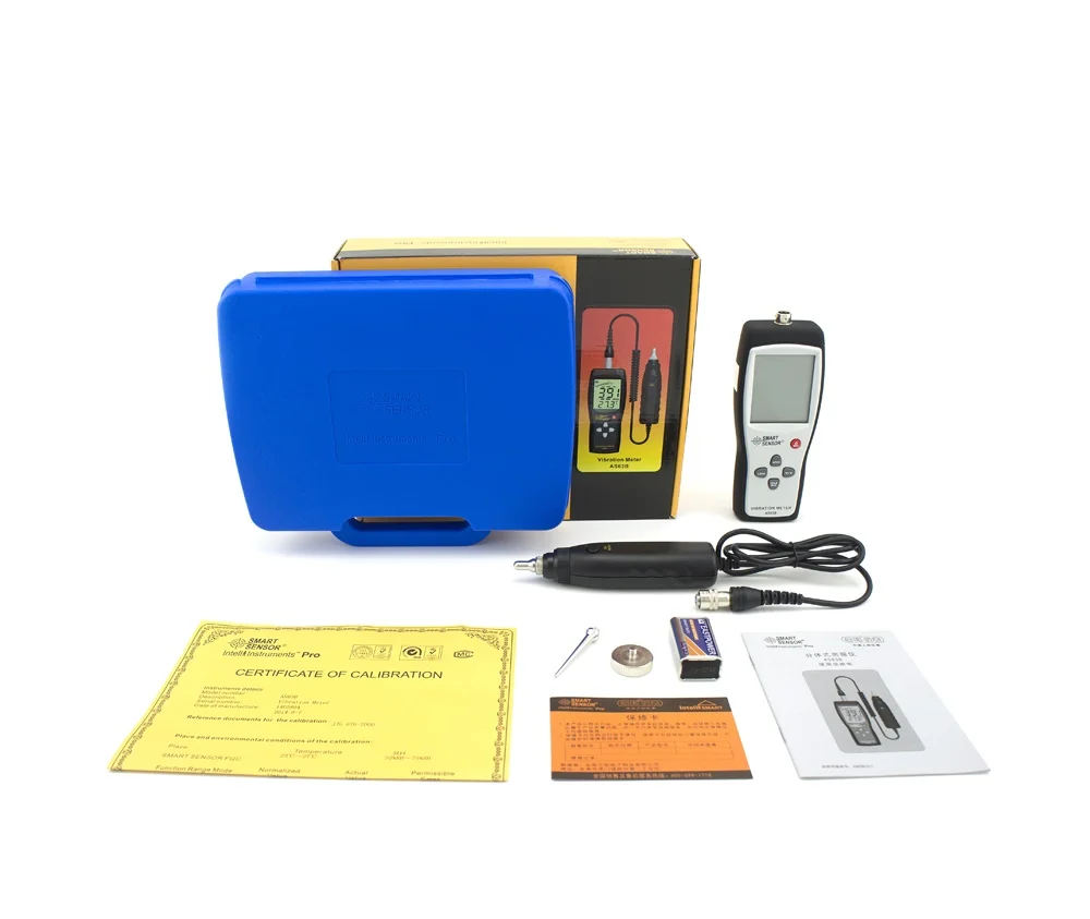 Smart Sensor AS63B Digital vibration meter 10HZ~1KHZ 0.1~199.9m/s Precision Vibration measurer Tester Gauge Analyzer