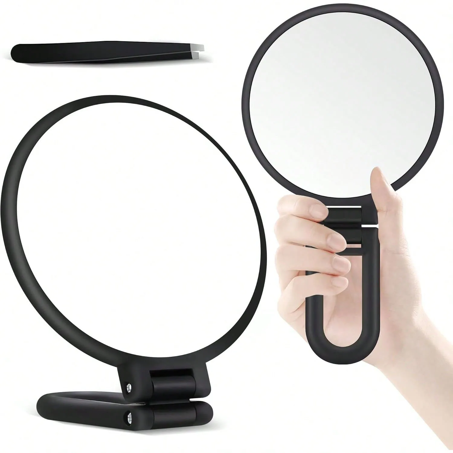 Beauty Planet 30X Magnifying Mirror Double Sided Hand Mirror with Handle Travel Essential Portable Foldable 30X/1X Makeup Mirror for Precision Makeup