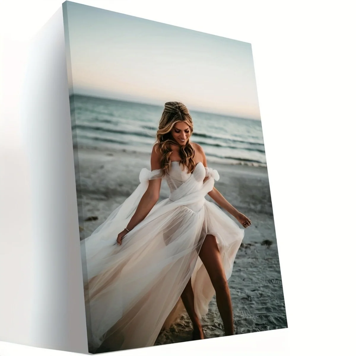 1Pc Customized Photos on Canvas with DIY Wood Frame or Frameless Poster,Personalized Custom Photos for Your Lover,Family, Frien